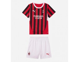 AC Milan Domácí dres komplet pro Děti 2024-25 Krátkým Rukávem (+ Krátké kalhoty)