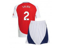 Arsenal William Saliba #2 Domácí dres komplet pro Děti 2024-25 Krátkým Rukávem (+ Krátké kalhoty)