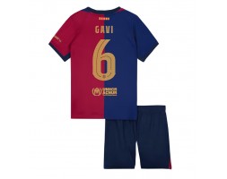 Barcelona Paez Gavi #6 Domácí dres komplet pro Děti 2024-25 Krátkým Rukávem (+ Krátké kalhoty)