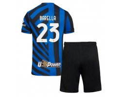 Inter Milan Nicolo Barella #23 Domácí dres komplet pro Děti 2024-25 Krátkým Rukávem (+ Krátké kalhoty)