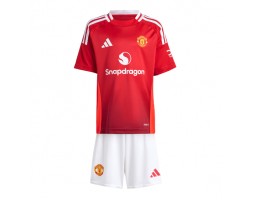 Manchester United Domácí dres komplet pro Děti 2024-25 Krátkým Rukávem (+ Krátké kalhoty)