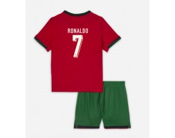 Portugalsko Cristiano Ronaldo #7 Domácí dres komplet pro Děti ME 2024 Krátkým Rukávem (+ Krátké kalhoty)