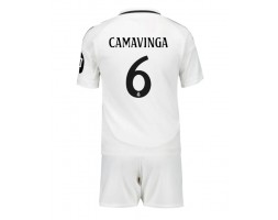 Real Madrid Eduardo Camavinga #6 Domácí dres komplet pro Děti 2024-25 Krátkým Rukávem (+ Krátké kalhoty)