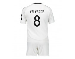 Real Madrid Federico Valverde #8 Domácí dres komplet pro Děti 2024-25 Krátkým Rukávem (+ Krátké kalhoty)