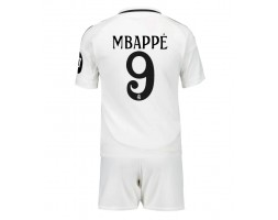 Real Madrid Kylian Mbappe #9 Domácí dres komplet pro Děti 2024-25 Krátkým Rukávem (+ Krátké kalhoty)