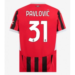 AC Milan Strahinja Pavlovic #31 Domácí Dres 2024-25 Krátkým Rukávem