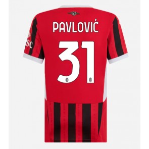 AC Milan Strahinja Pavlovic #31 Domácí Dres pro Dámy 2024-25 Krátkým Rukávem