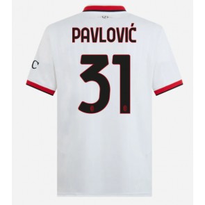 AC Milan Strahinja Pavlovic #31 Venkovní Dres 2024-25 Krátkým Rukávem