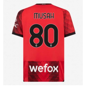 AC Milan Yunus Musah #80 Domácí Dres 2023-24 Krátkým Rukávem