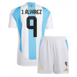 Argentina Julian Alvarez #9 Domácí dres komplet pro Děti Copa America 2024 Krátkým Rukávem (+ Krátké kalhoty)