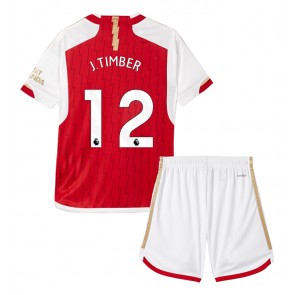 Arsenal Jurrien Timber #12 Domácí dres komplet pro Děti 2023-24 Krátkým Rukávem (+ Krátké kalhoty)