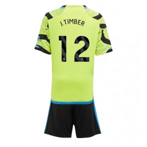 Arsenal Jurrien Timber #12 Venkovní dres komplet pro Děti 2023-24 Krátkým Rukávem (+ Krátké kalhoty)