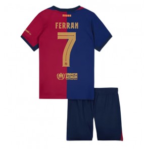 Barcelona Ferran Torres #7 Domácí dres komplet pro Děti 2024-25 Krátkým Rukávem (+ Krátké kalhoty)