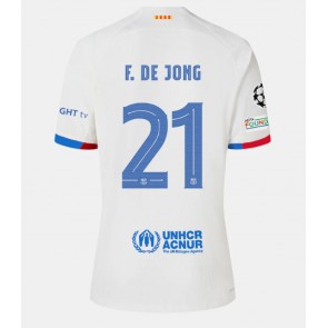 Barcelona Frenkie de Jong #21 Venkovní Dres 2023-24 Krátkým Rukávem