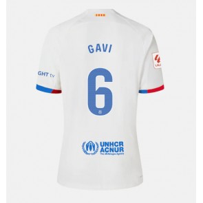 Barcelona Paez Gavi #6 Venkovní Dres pro Dámy 2023-24 Krátkým Rukávem