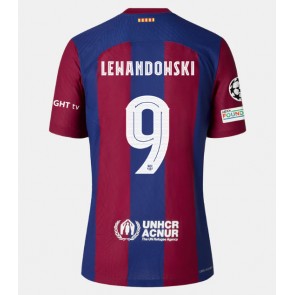 Barcelona Robert Lewandowski #9 Domácí Dres 2023-24 Krátkým Rukávem