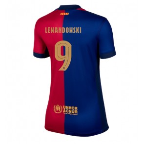 Barcelona Robert Lewandowski #9 Domácí Dres pro Dámy 2024-25 Krátkým Rukávem