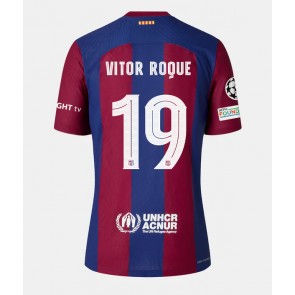 Barcelona Vitor Roque #19 Domácí Dres pro Dámy 2023-24 Krátkým Rukávem