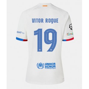 Barcelona Vitor Roque #19 Venkovní Dres 2023-24 Krátkým Rukávem