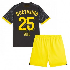 Borussia Dortmund Niklas Sule #25 Venkovní dres komplet pro Děti 2023-24 Krátkým Rukávem (+ Krátké kalhoty)