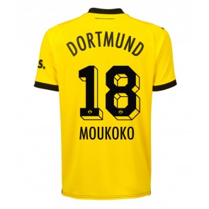 Borussia Dortmund Youssoufa Moukoko #18 Domácí Dres 2023-24 Krátkým Rukávem