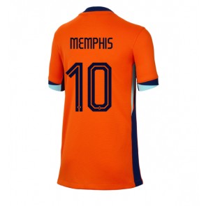 Holandsko Memphis Depay #10 Domácí Dres pro Dámy ME 2024 Krátkým Rukávem