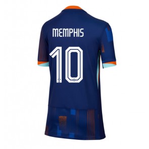 Holandsko Memphis Depay #10 Venkovní Dres pro Dámy ME 2024 Krátkým Rukávem