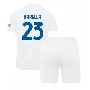 Inter Milan Nicolo Barella #23 Venkovní dres komplet pro Děti 2023-24 Krátkým Rukávem (+ Krátké kalhoty)