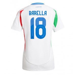 Itálie Nicolo Barella #18 Venkovní Dres pro Dámy ME 2024 Krátkým Rukávem