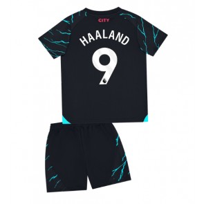 Manchester City Erling Haaland #9 Alternativní dres komplet pro Děti 2023-24 Krátkým Rukávem (+ Krátké kalhoty)