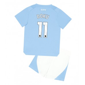 Manchester City Jeremy Doku #11 Domácí dres komplet pro Děti 2023-24 Krátkým Rukávem (+ Krátké kalhoty)