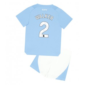 Manchester City Kyle Walker #2 Domácí dres komplet pro Děti 2023-24 Krátkým Rukávem (+ Krátké kalhoty)