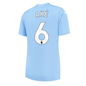 Manchester City Nathan Ake #6 Domácí Dres pro Dámy 2023-24 Krátkým Rukávem