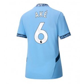 Manchester City Nathan Ake #6 Domácí Dres pro Dámy 2024-25 Krátkým Rukávem