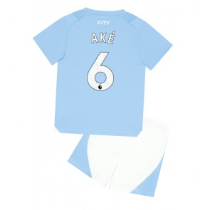 Manchester City Nathan Ake #6 Domácí dres komplet pro Děti 2023-24 Krátkým Rukávem (+ Krátké kalhoty)