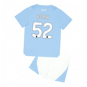 Manchester City Oscar Bobb #52 Domácí dres komplet pro Děti 2023-24 Krátkým Rukávem (+ Krátké kalhoty)