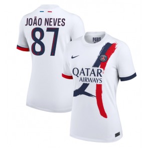 Paris Saint-Germain Joao Neves #87 Venkovní Dres pro Dámy 2024-25 Krátkým Rukávem