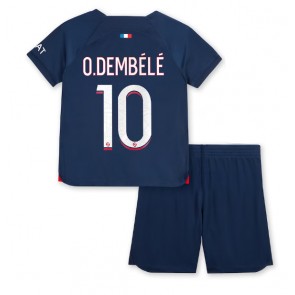 Paris Saint-Germain Ousmane Dembele #10 Domácí dres komplet pro Děti 2023-24 Krátkým Rukávem (+ Krátké kalhoty)