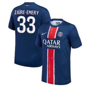 Paris Saint-Germain Warren Zaire-Emery #33 Domácí Dres 2024-25 Krátkým Rukávem