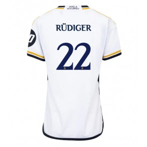 Real Madrid Antonio Rudiger #22 Domácí Dres pro Dámy 2023-24 Krátkým Rukávem