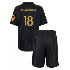 Real Madrid Aurelien Tchouameni #18 Alternativní dres komplet pro Děti 2023-24 Krátkým Rukávem (+ Krátké kalhoty)