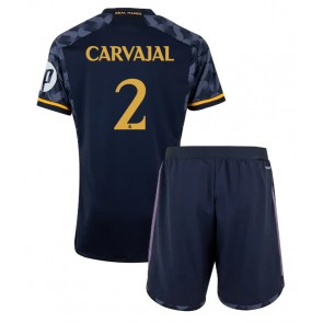 Real Madrid Daniel Carvajal #2 Venkovní dres komplet pro Děti 2023-24 Krátkým Rukávem (+ Krátké kalhoty)