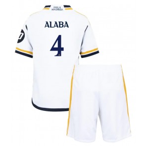 Real Madrid David Alaba #4 Domácí dres komplet pro Děti 2023-24 Krátkým Rukávem (+ Krátké kalhoty)