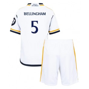 Real Madrid Jude Bellingham #5 Domácí dres komplet pro Děti 2023-24 Krátkým Rukávem (+ Krátké kalhoty)