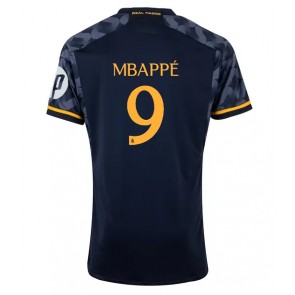 Real Madrid Kylian Mbappe #9 Venkovní Dres 2023-24 Krátkým Rukávem