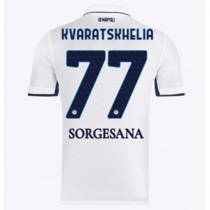 SSC Napoli Khvicha Kvaratskhelia #77 Venkovní Dres 2024-25 Krátkým Rukávem