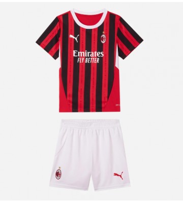 AC Milan Domácí dres komplet pro Děti 2024-25 Krátkým Rukávem (+ Krátké kalhoty)