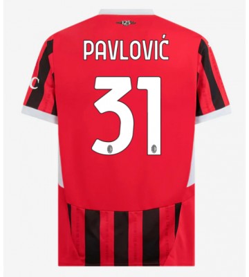 AC Milan Strahinja Pavlovic #31 Domácí Dres 2024-25 Krátkým Rukávem