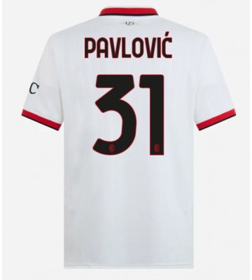 AC Milan Strahinja Pavlovic #31 Venkovní Dres 2024-25 Krátkým Rukávem