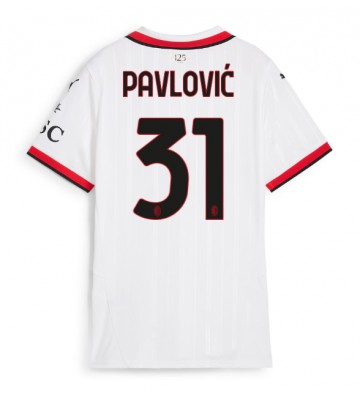 AC Milan Strahinja Pavlovic #31 Venkovní Dres pro Dámy 2024-25 Krátkým Rukávem